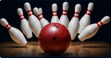 Bowling pins and ball